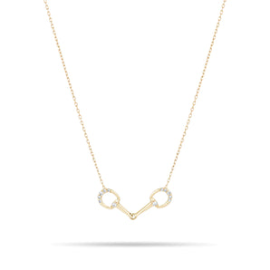 Tiny Pave Horsebit Necklace
