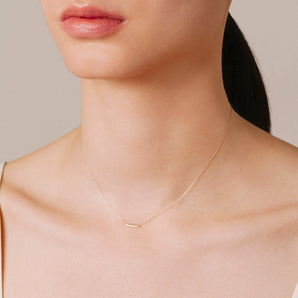 14K Tiny Bar Necklace