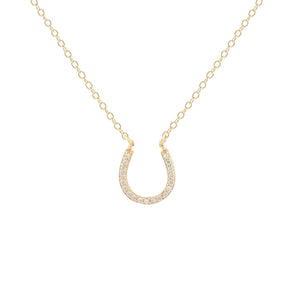 Horseshoe Pave Charm Necklace