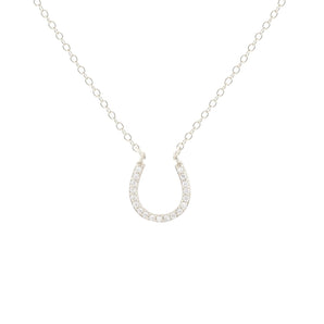 Horseshoe Pave Charm Necklace