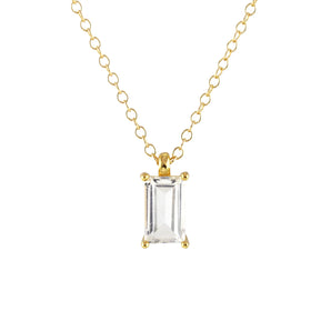 White Topaz Baguette Necklace