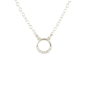 Circle Crystal Outline Necklace