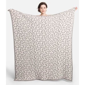 Soft Leopard Blanket Gray