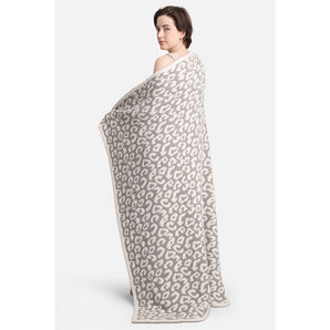 Soft Leopard Blanket Gray