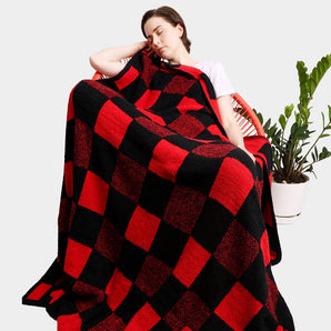 Buffalo Check Blanket in Black/Red