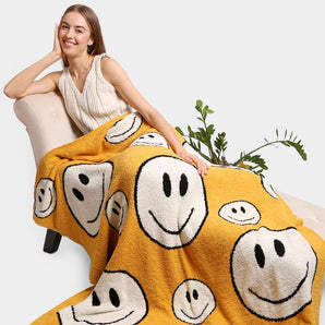 Smile Soft Throw Blanket in Yellow