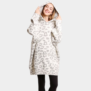 Leopard Wearable Blanket Gray