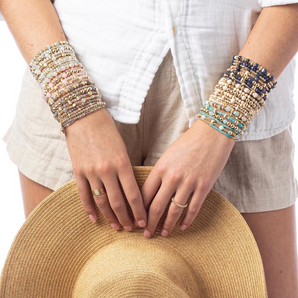 Gold Bliss 2mm Bead Bracelet Pearl
