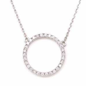 Small Pave Circle Necklace