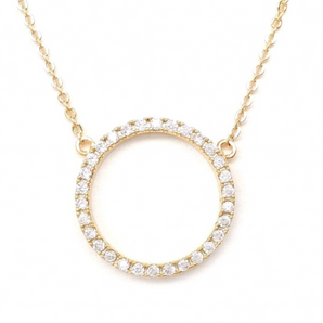 Small Pave Circle Necklace