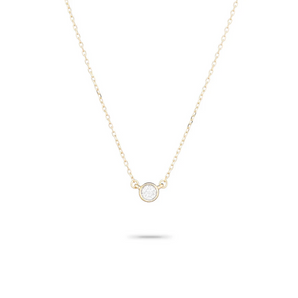 14K Single Diamond Necklace