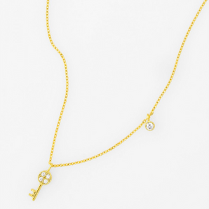 Small Key & Stud Necklace