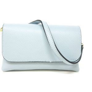 Small Leather Crossbody - Light Blue