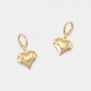 Gold Filled Dangling Heart Earrings