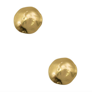 Small Hammered Disc Stud Gold