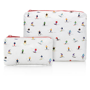 Dancing Skiers with Red Zipper