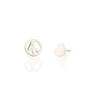 Peace/Heart Stud Earrings