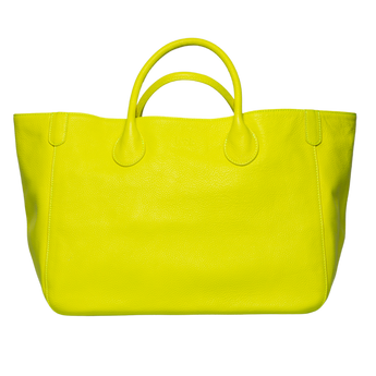 Medium Classic Tote Bag Cyndi Neon Yellow