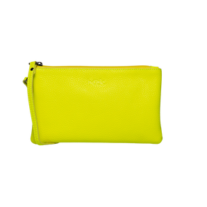 Ziplet Leather Bag Neon Yellow