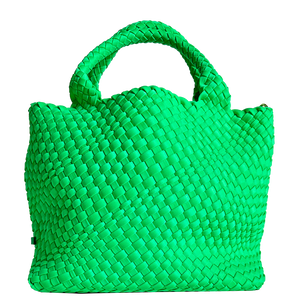 Lily Woven Neoprene Tote in Neon Green