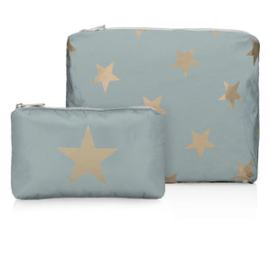 Shimmer Gray with Multi Golden Stars