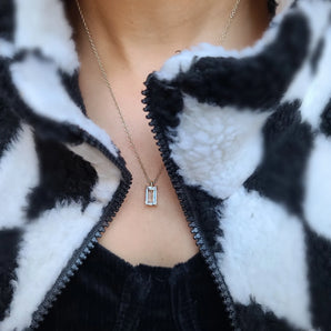 White Topaz Baguette Necklace